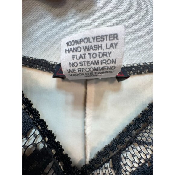 First Kiss Womens Bodycon Slip Dress Size L Black Floral Lace Sleeveless Y2K - Picture 3 of 14